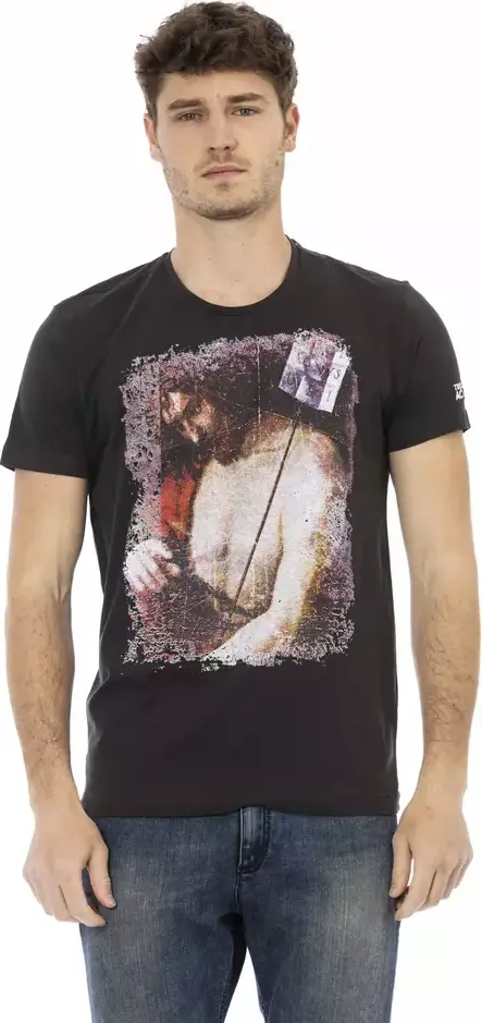 Black Cotton Men T-Shirt