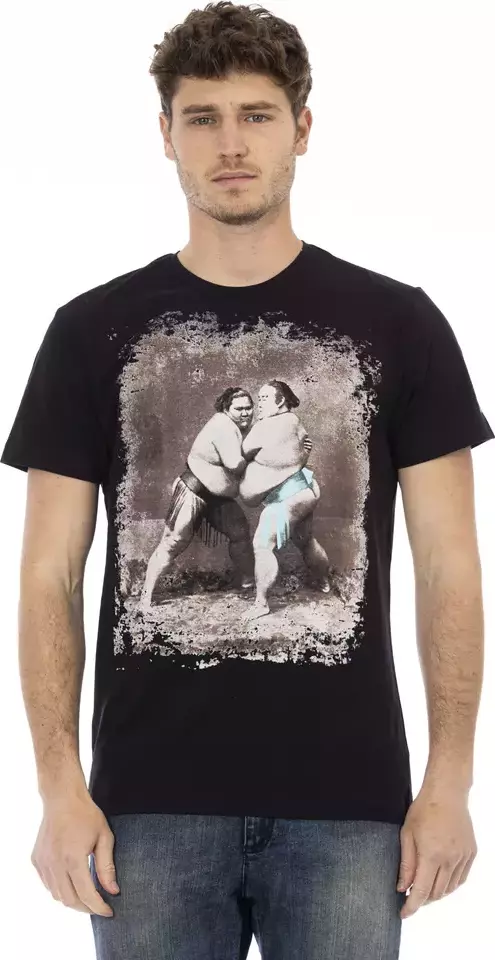 Black Cotton Men T-Shirt