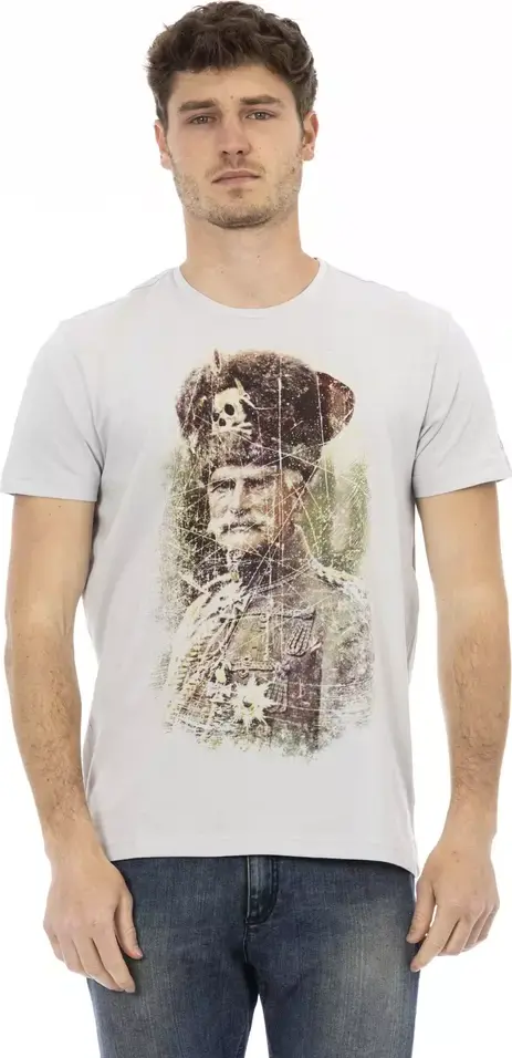 Gray Cotton Men T-Shirt