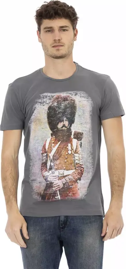 Gray Cotton Men T-Shirt