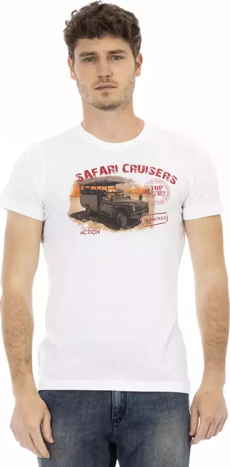 White Cotton Men T-Shirt