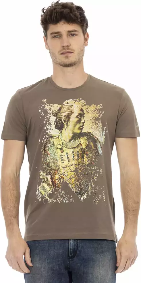 Brown Cotton Men T-Shirt
