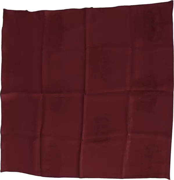 Maroon Silk Crown Square Wrap Handkerchief Scarf