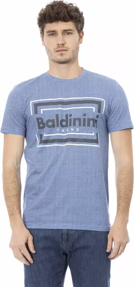 Light Blue Cotton Men T-Shirt