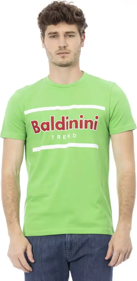 Green Cotton Men T-Shirt