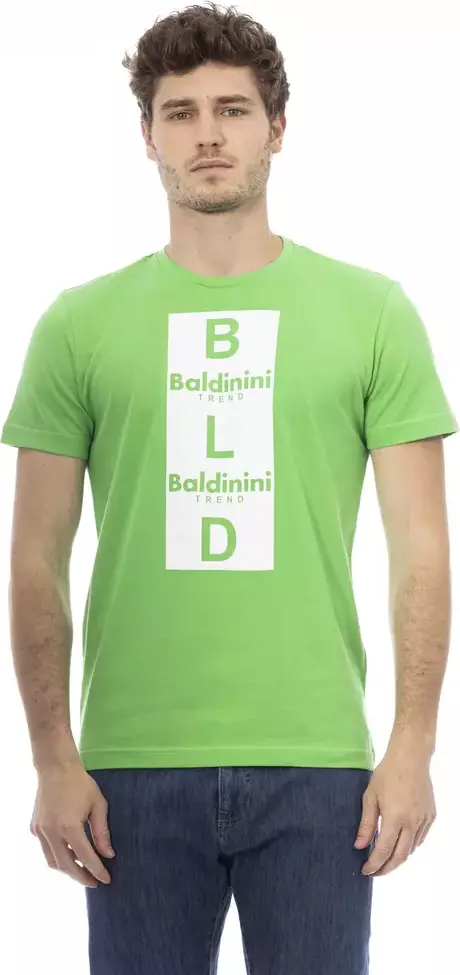 Green Cotton Men T-Shirt