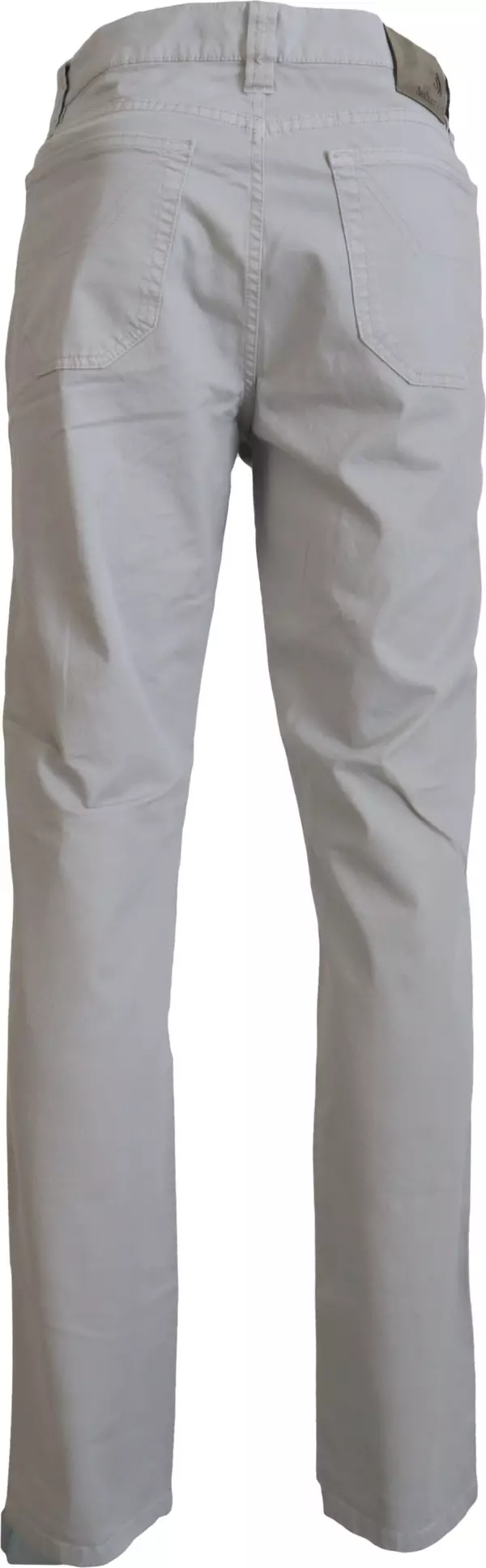 Gray Cotton Tapered Men Casual Pants
