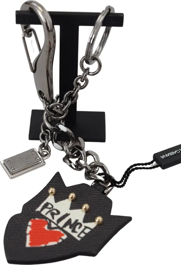 Black Prince Studs Logo Silver Brass Keychain