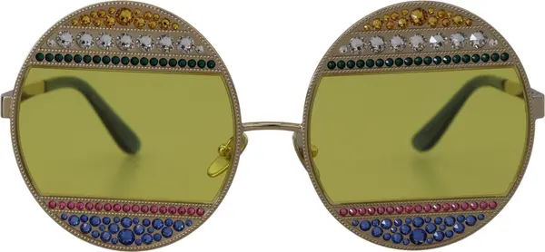 Gold Oval Metal Crystals Shades DG2209B Sunglasses