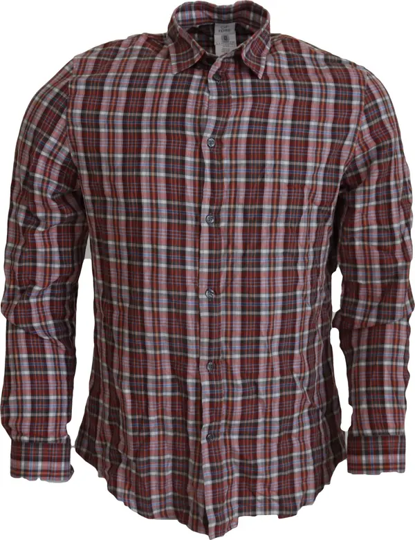 Multicolor Checkered Cotton Long Sleeves Casual Shirt