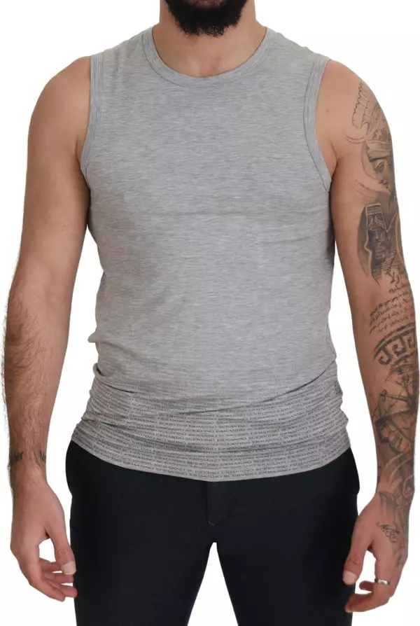 Grey Sleeveless Men Pullover T-shirt