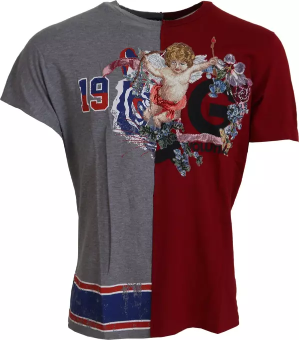 Red Gray Two Model DG Angel Crewneck T-shirt