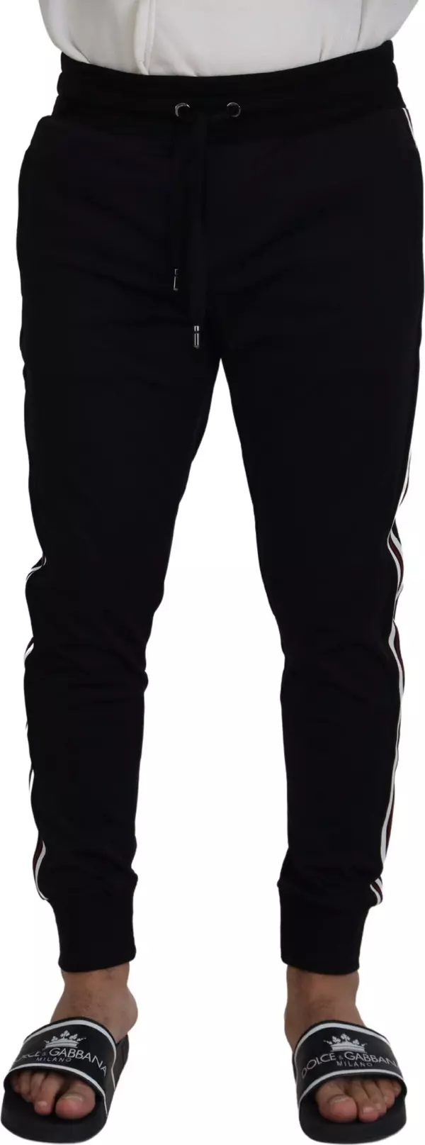 Black DG Print Mens Jogger Pants