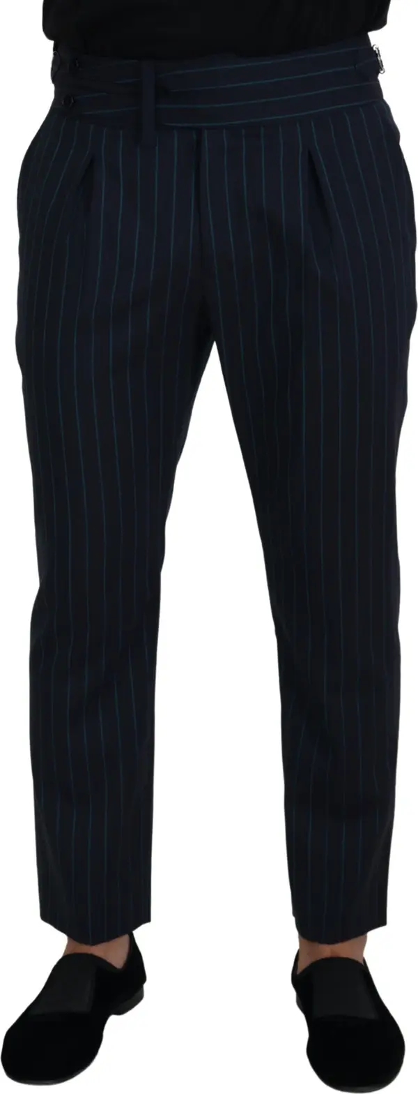 Blue Striped Men Formal Pants
