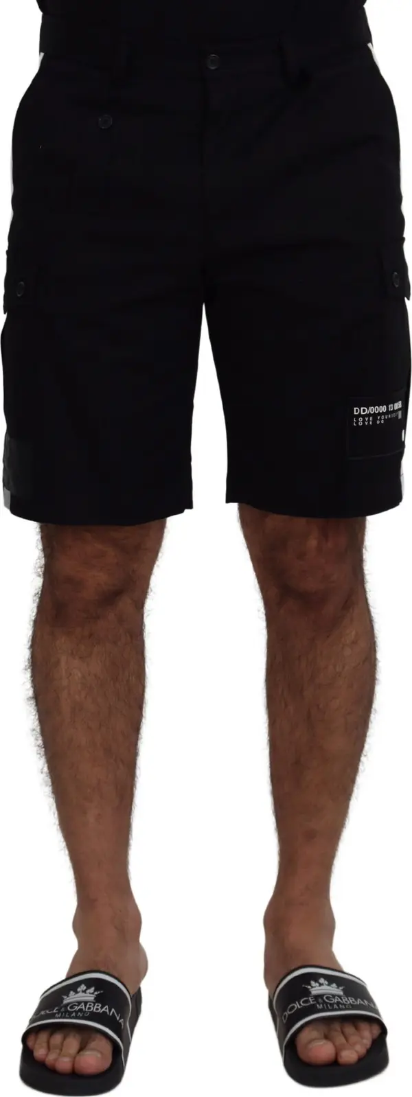 Black Bermuda Cargo Casual Shorts