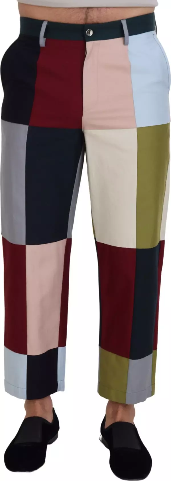 Multicolor Cotton Patchwork Pants