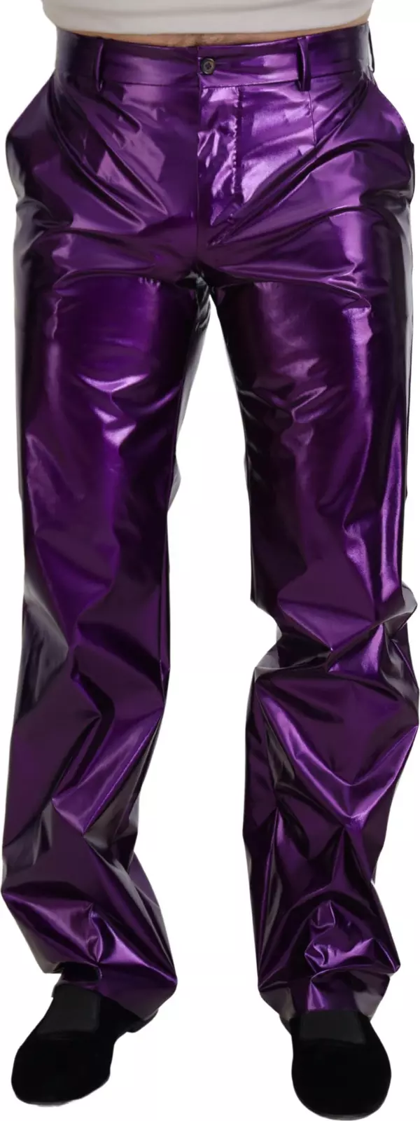 Purple Shining Men Casual Pants