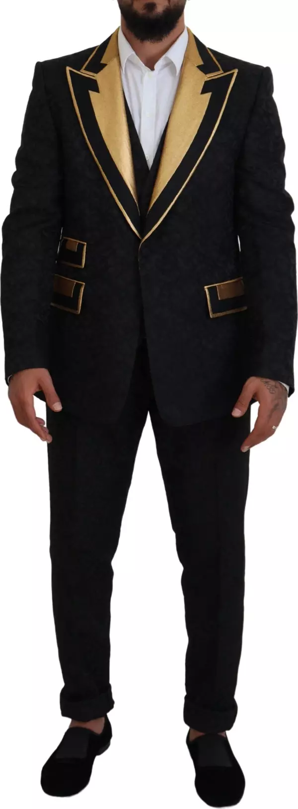 Black Gold Fantasy Tuxedo Slim Fit Suit