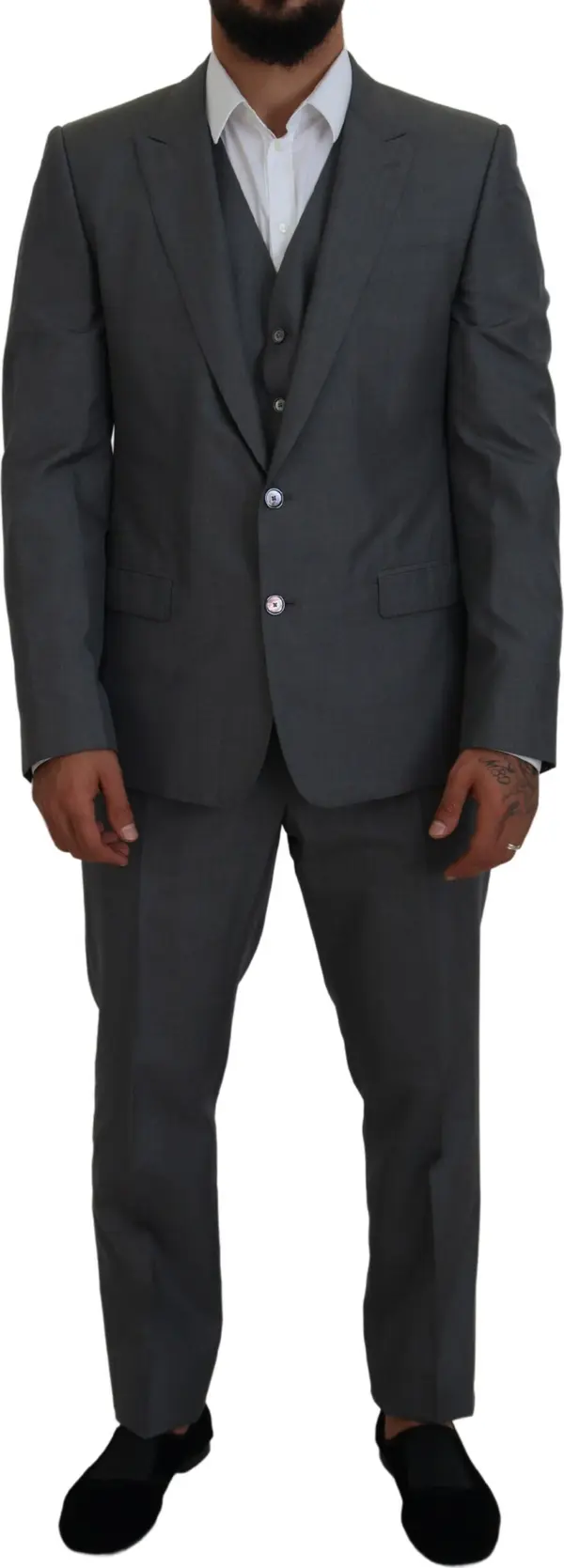 Gray MARTINI 3 Piece Slim Fit Suit