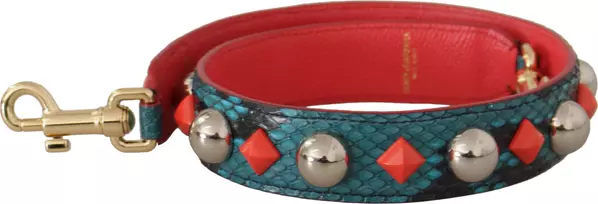 Green Crystals Leather Bag Shoulder Strap