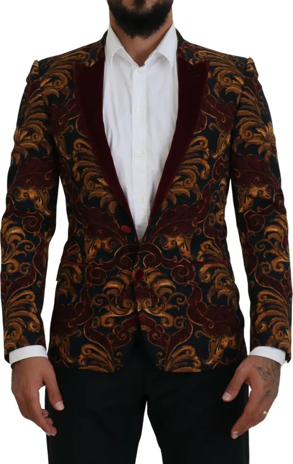 Multicolor Floral Single Breasted Martini Blazer