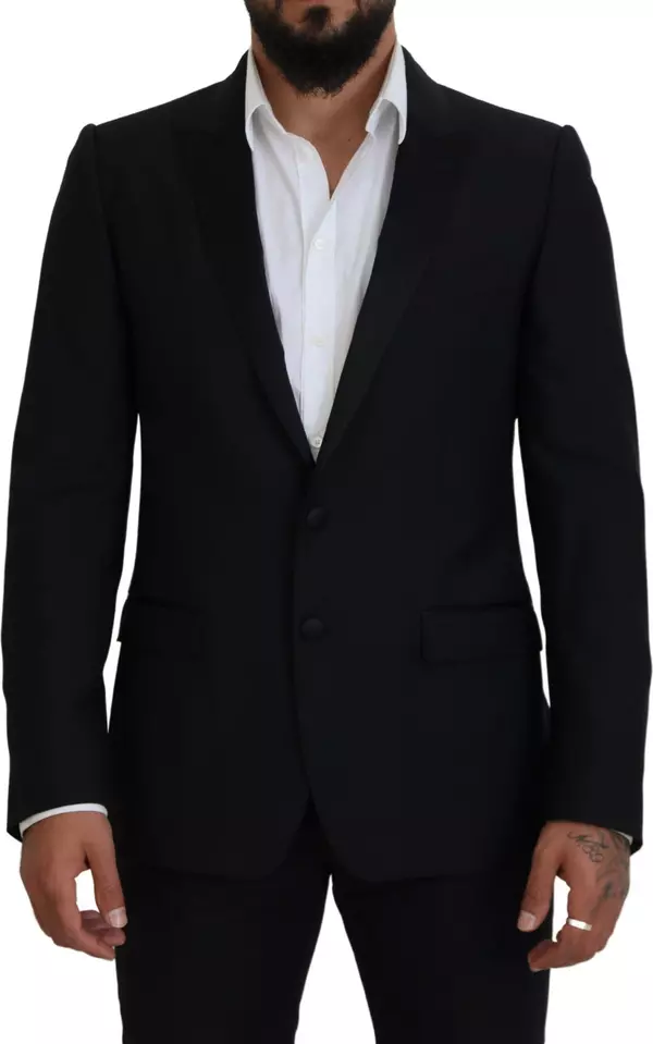 Black Slim Fit Formal Martini Blazer