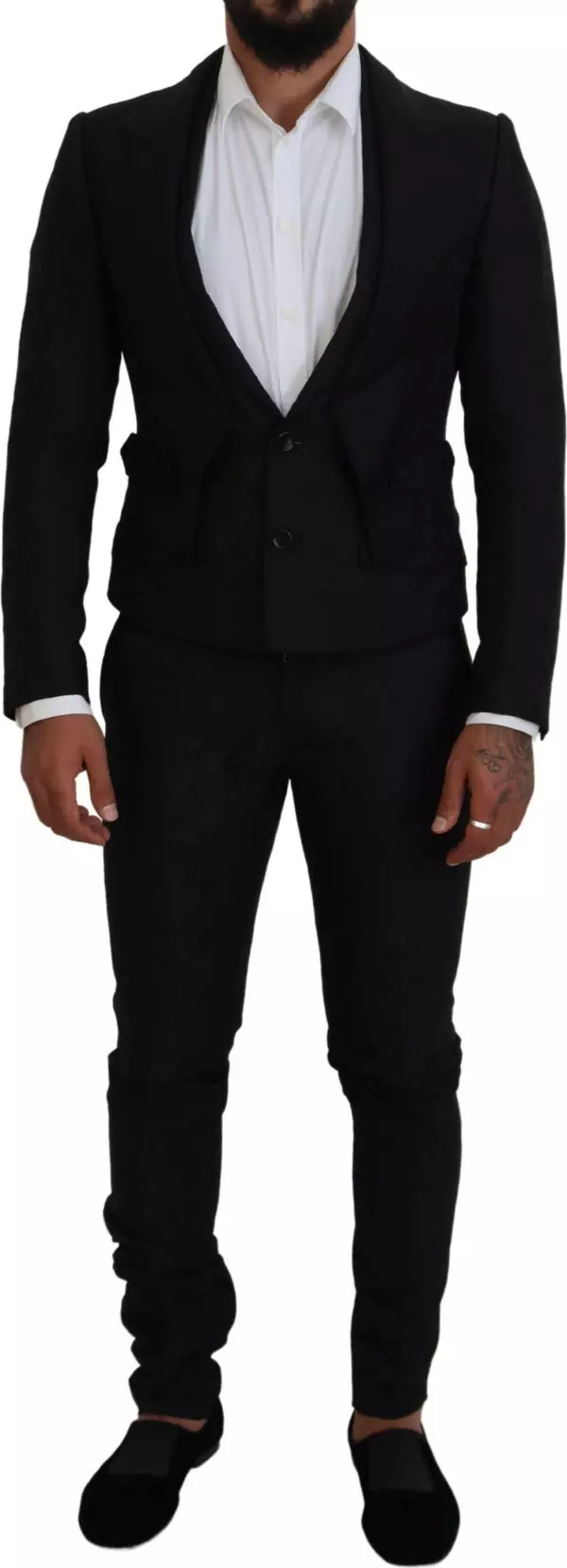 Black Polyester Men 2 Piece MARTINI Suit
