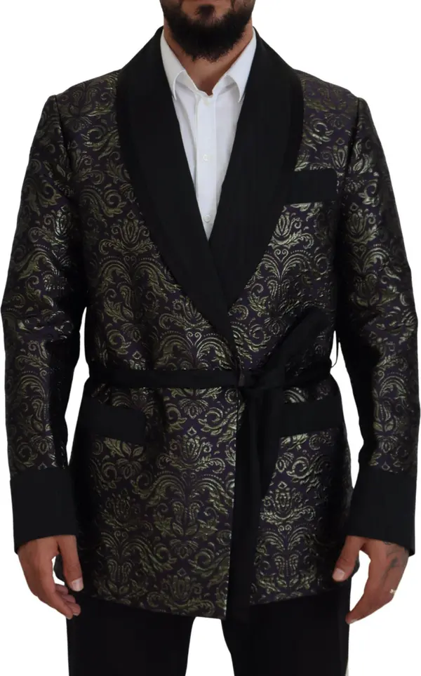 Gold Purple Baroque Jacket Blazer Robe
