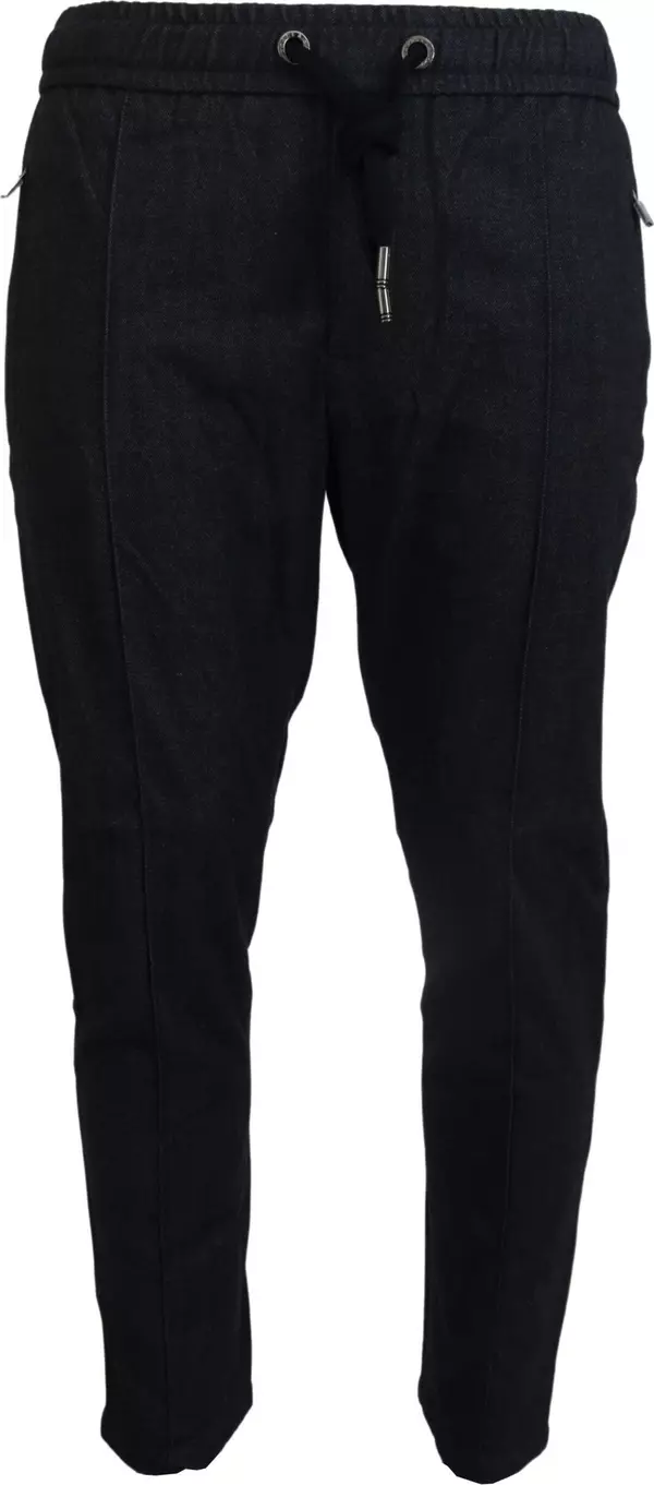Grey Cotton Tapered Cotton Pants