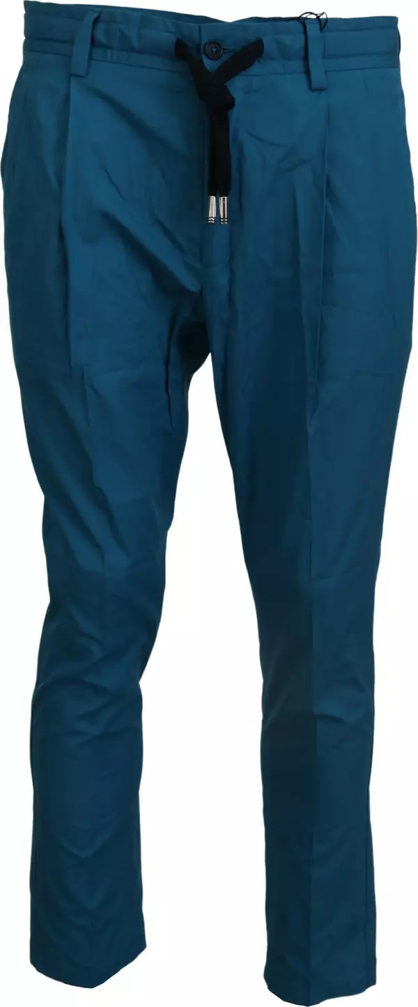 Blue Cotton Chinos Trousers Pants