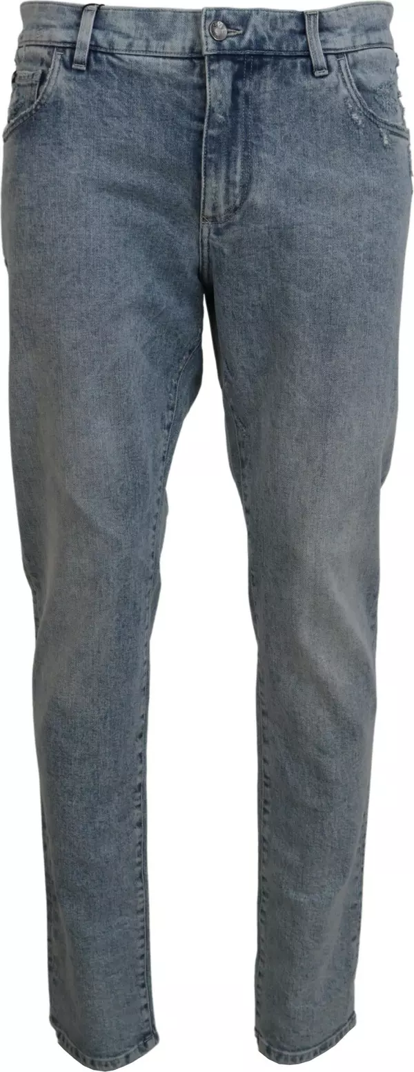Blue Wash Slim Fit Cotton Denim Jeans