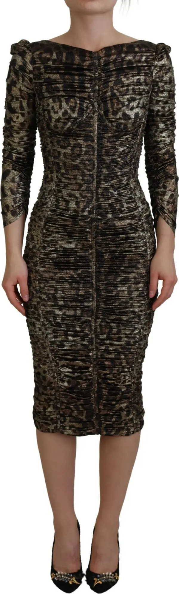 Multicolor Leopard Bodycon Sheath Midi Dress