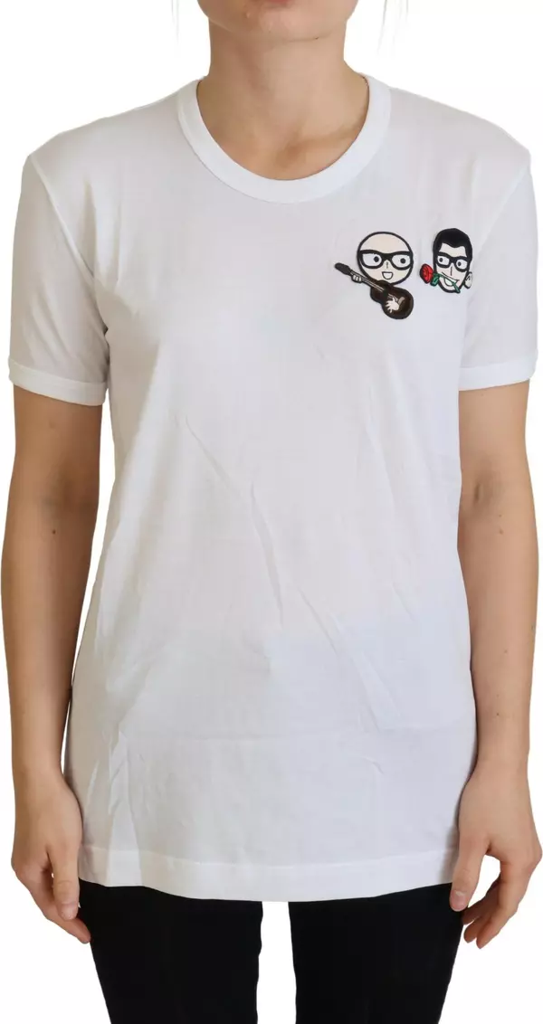White #dgfamily Crewneck Cotton T-shirt