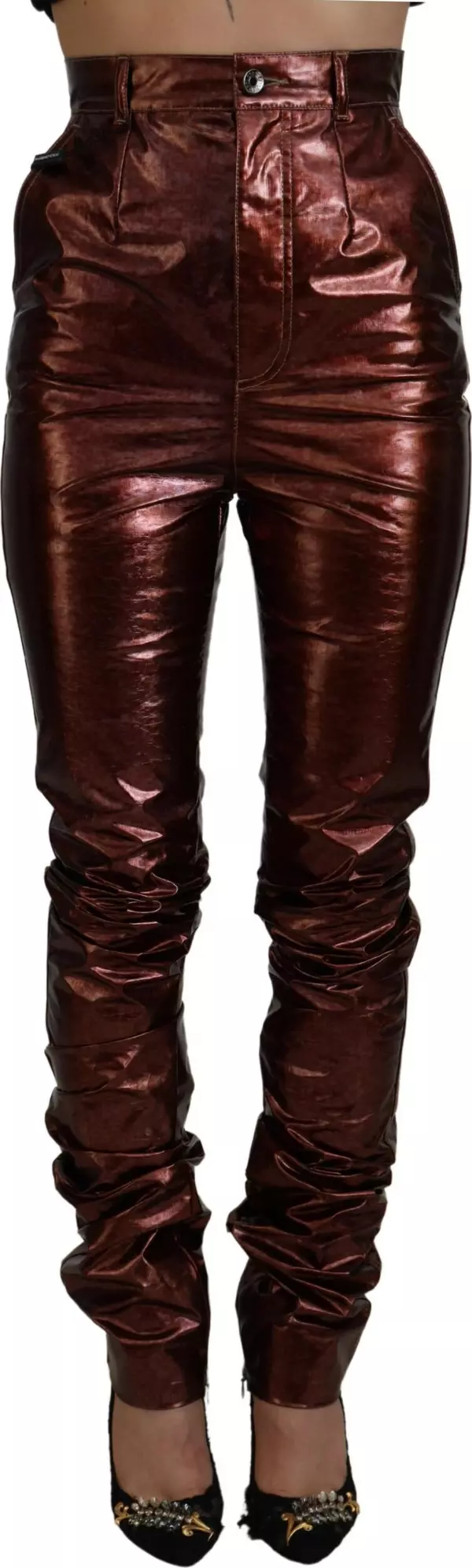 Metallic Bronze High Waist Skinny Jeans