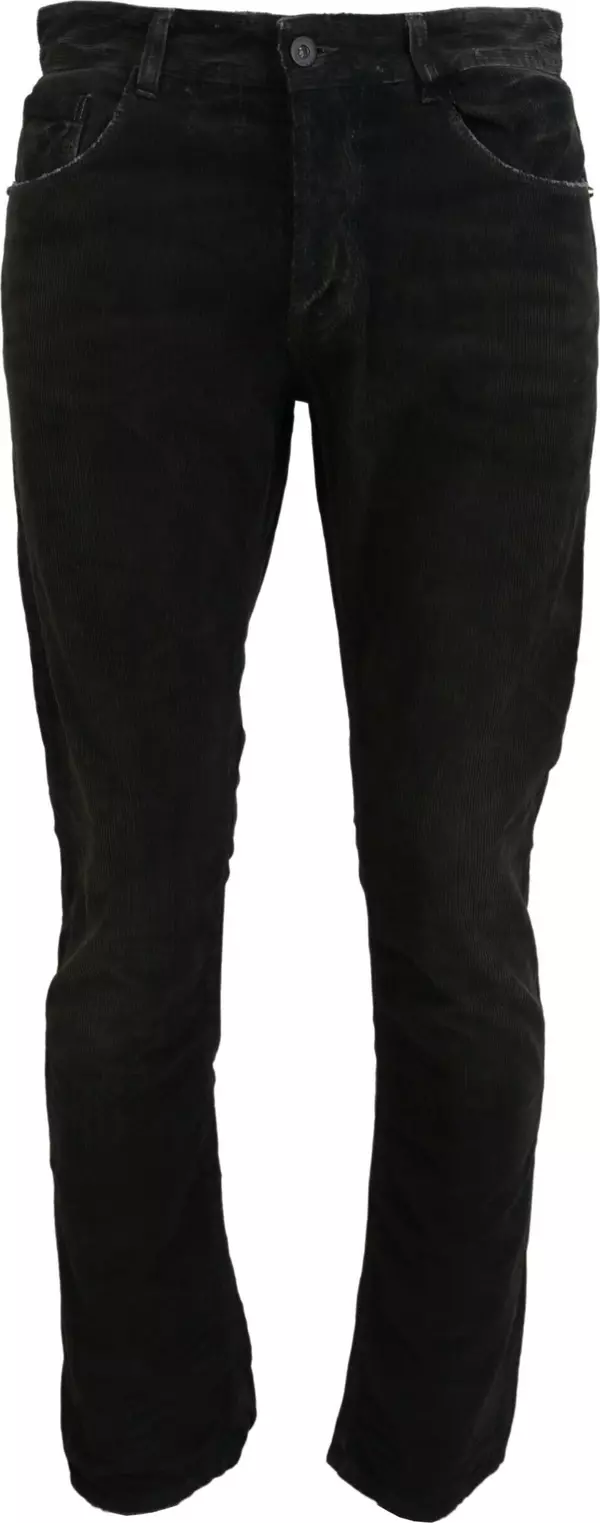 Gray Cotton Corduroy Men Casual Jeans