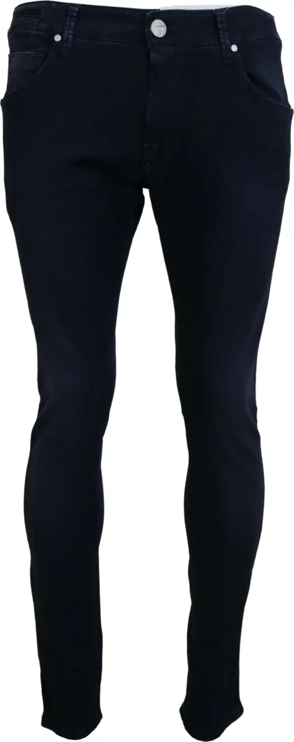 Blue Cotton Tapered Slim Fit Men Casual Denim Jeans