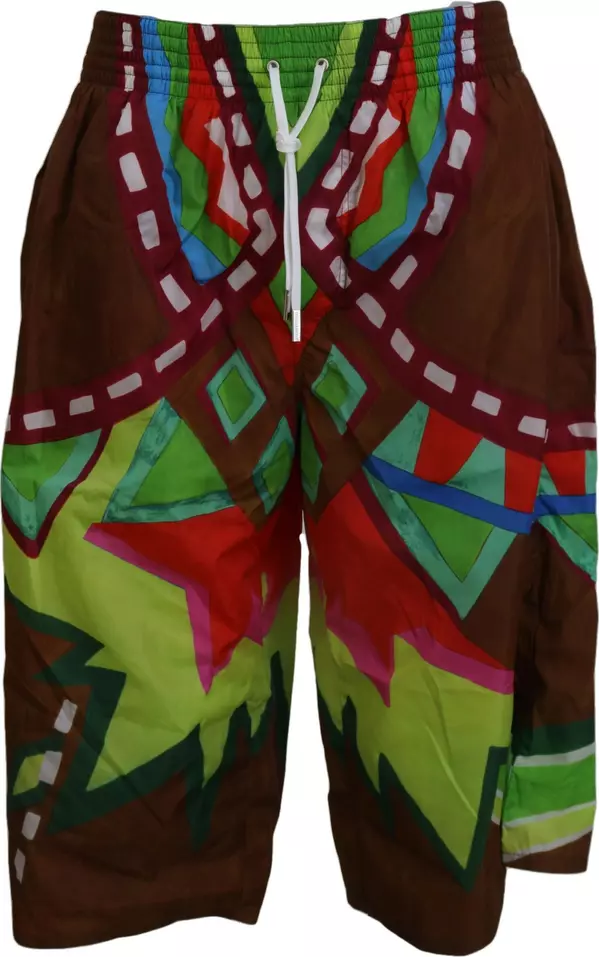 Multicolor Printed Men Beachwear Shorts Swimwear