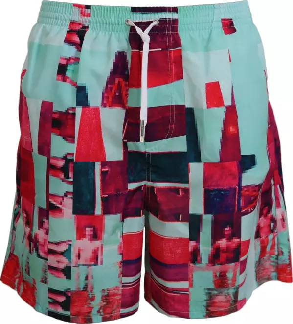 Multicolor Printed Beachwear Shorts Swimwear