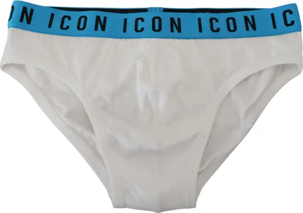 White Icon Logo Cotton Stretch Men Brief Underwear