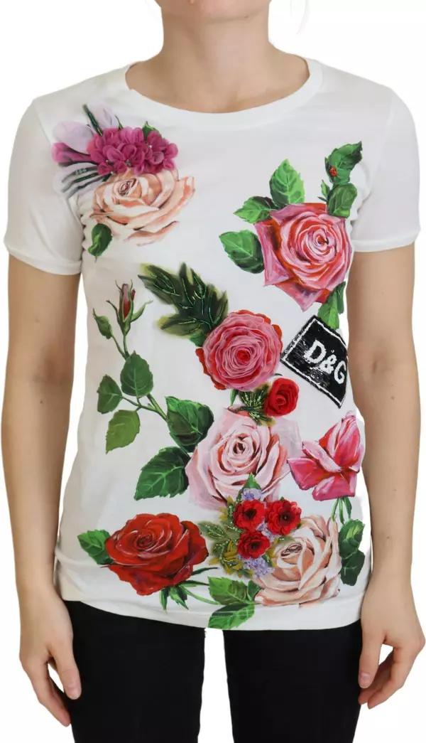 White Rose DGLogo Printed Short Sleeves Top