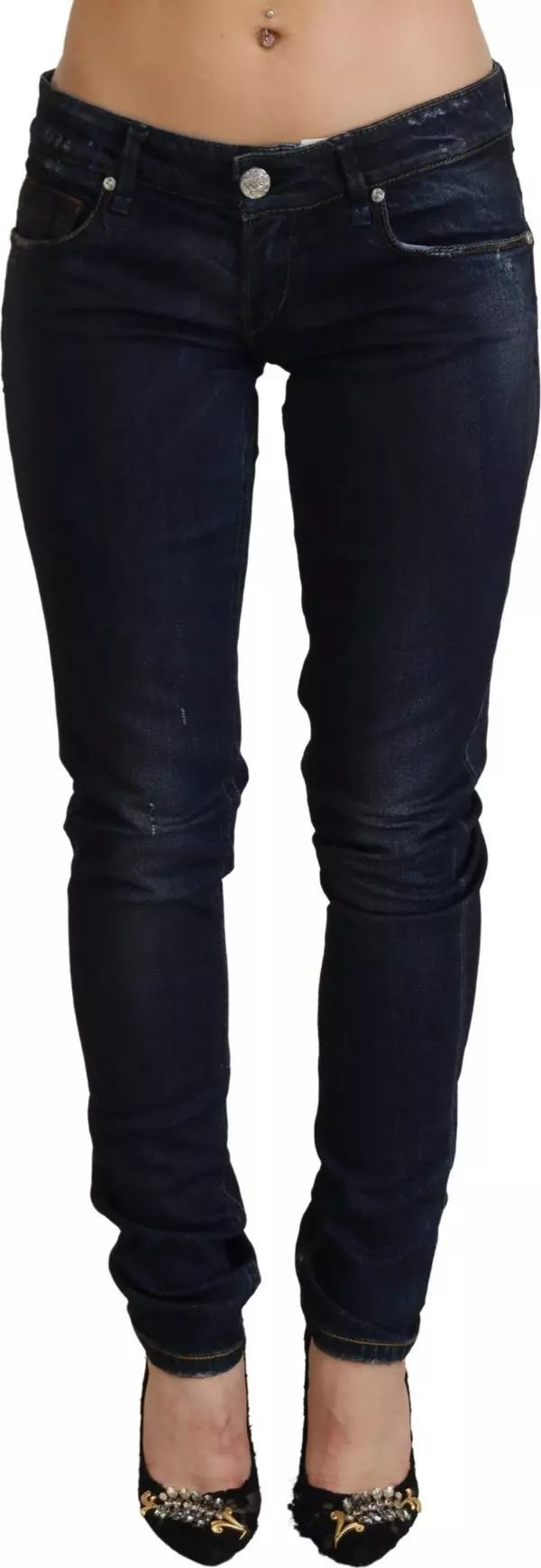 Blue Low Waist Slim Fit Women Denim Jeans