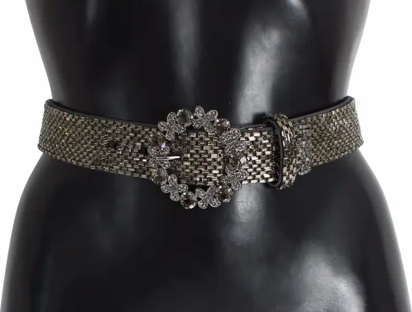 Multicolor Wide Crystal Buckle Sequined Belt
