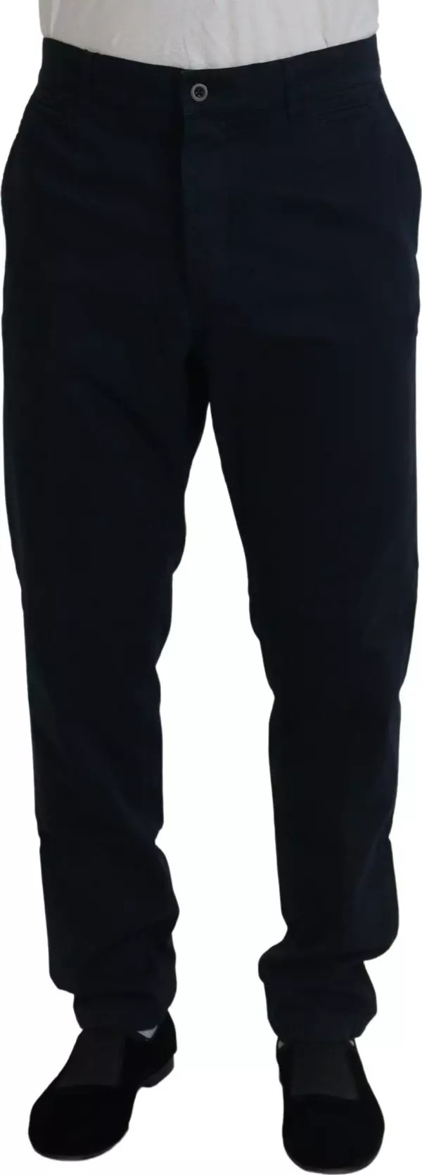Blue Cotton Dress Formal Men Pants