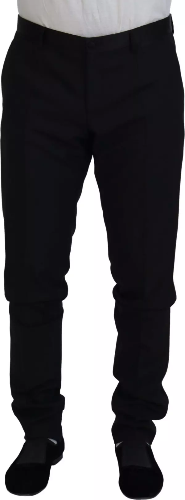 Black Wool Chino Dress Formal Pants
