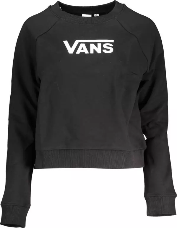 Black Cotton Women Sweatshirt