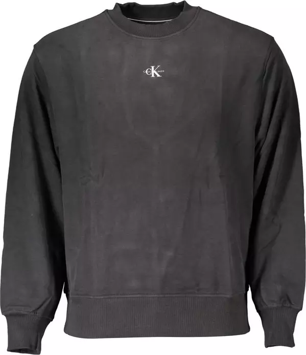 Black Cotton Men Sweatshirt