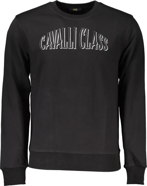 Black Cotton Men Sweatshirt