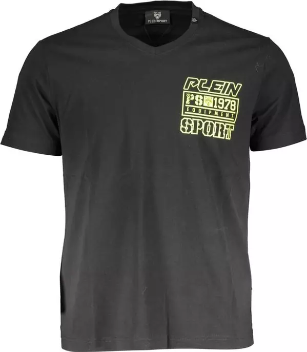 Black Cotton Men T-Shirt