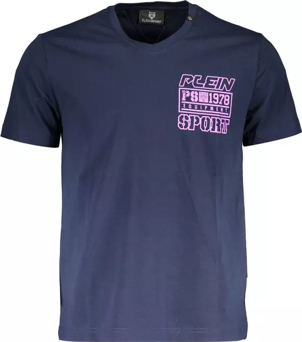 Blue Cotton Men's T-Shirt