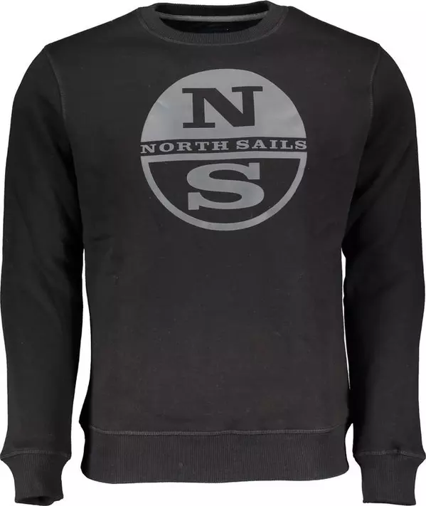 Black Cotton Men Sweatshirt